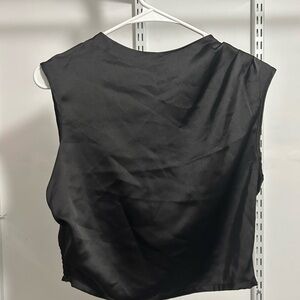 Black satin like mock neck